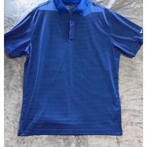 Nike Golf Tour Performance Dri Fit Mens XL Short Sleeve Golf Polo Striped